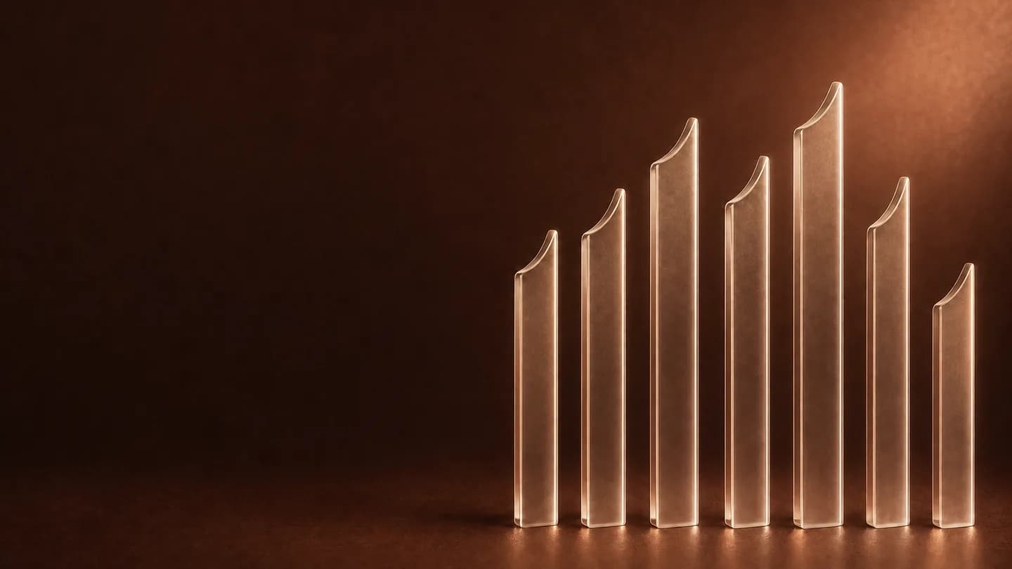 A sequence of fluted glass forms creates a quiet rhythm, representing careful listening during a voice conversation.