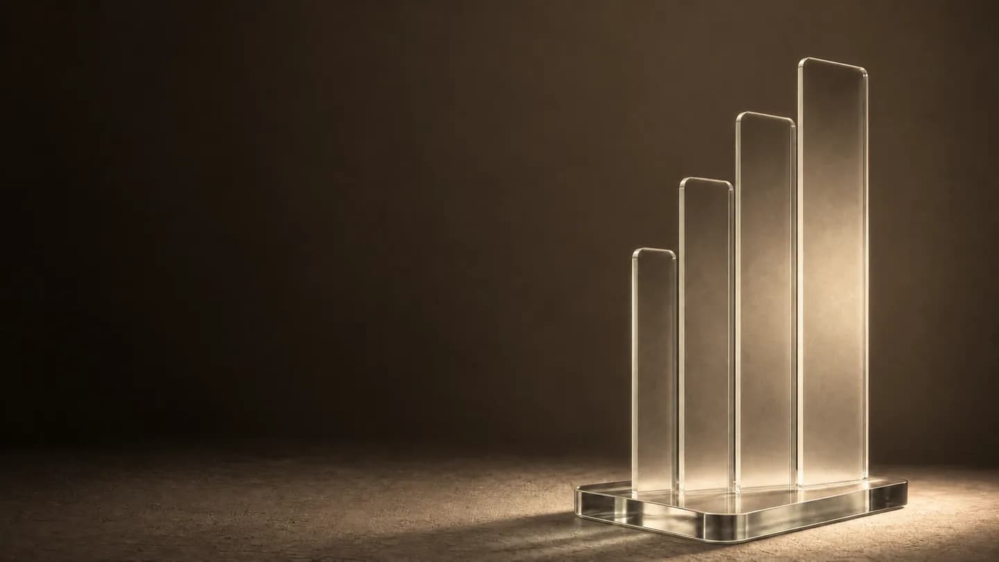 Ascending glass planes catch a shared light, representing investment in a new workforce.